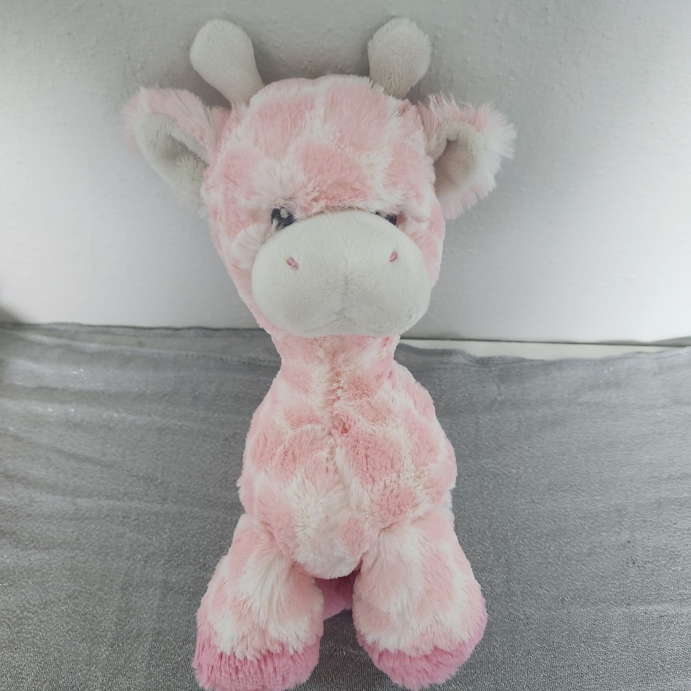 Ebba Aurora World Pink Spotted Giraffe Plush Rattle Stuffed Animal Toy 10"